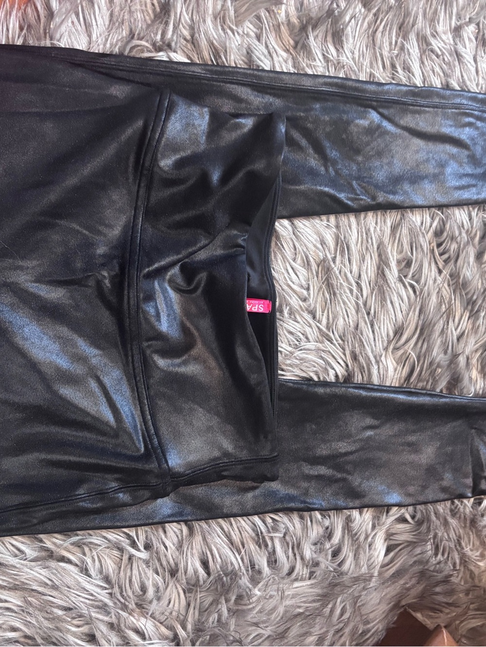Spanx Black Faux Leather Legging High Rise Stretchy Size XL - Picture 8 of 8